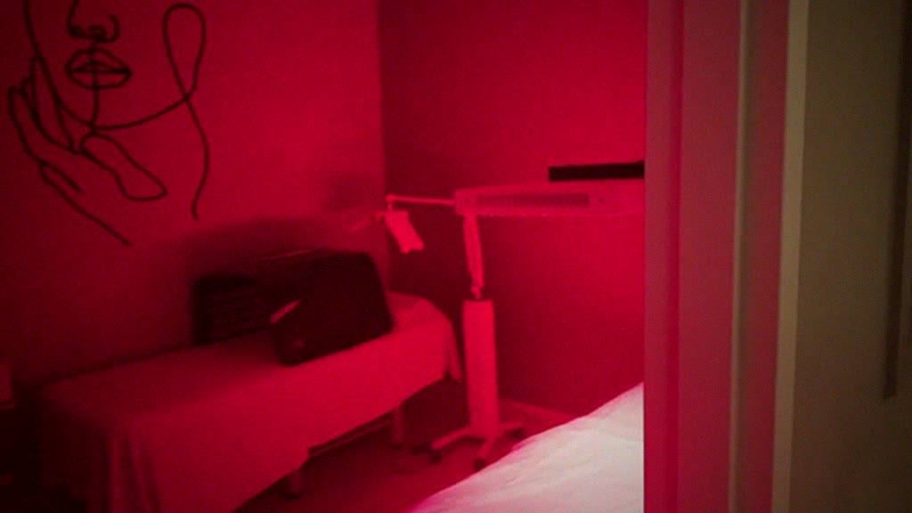 The Light Room glowing red
